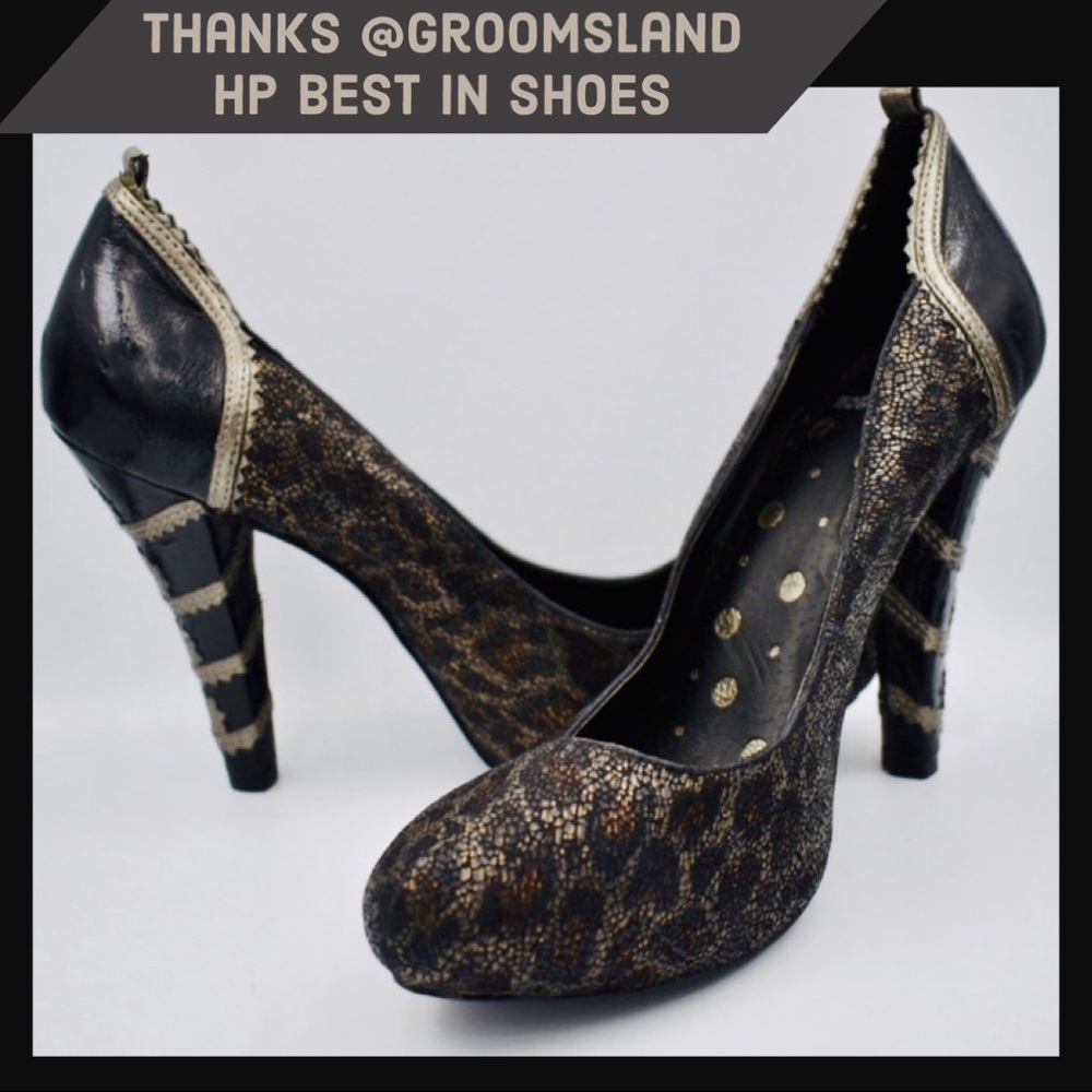 Not Rated Leopard Print Black Patent Heels - Picture 8 of 8
